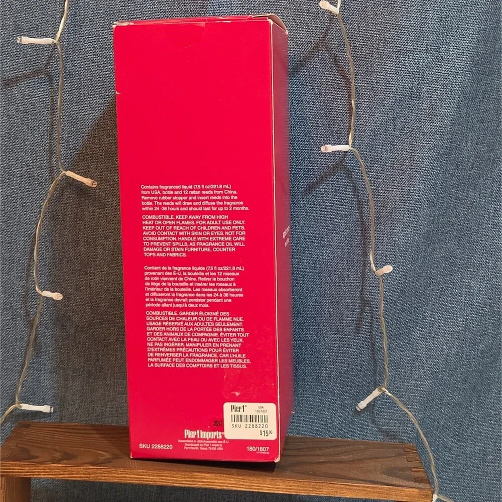 Pier 1 Imports Apple Cinnamon Reed Diffuser Red Glass